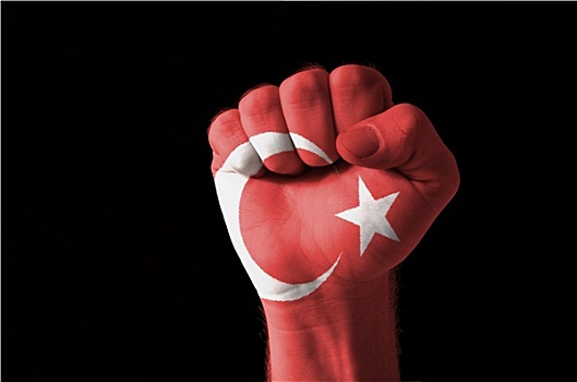 拳头,涂绘,彩色,土耳其,旗帜