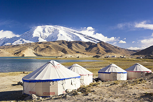 蒙古包,山峦,新疆,区域,中国