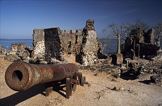 堡垒,17世纪,要塞,岛屿,拜访,游客,班珠尔