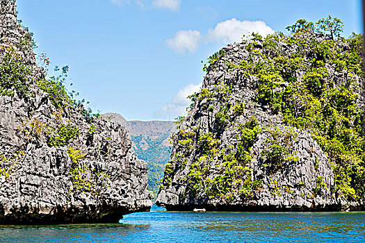 菲律宾,风景,悬崖,漂亮,天堂湾,热带,泻湖