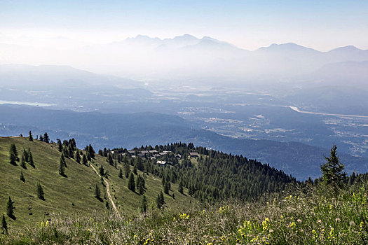 风景,山,东南,卡林西亚,奥地利