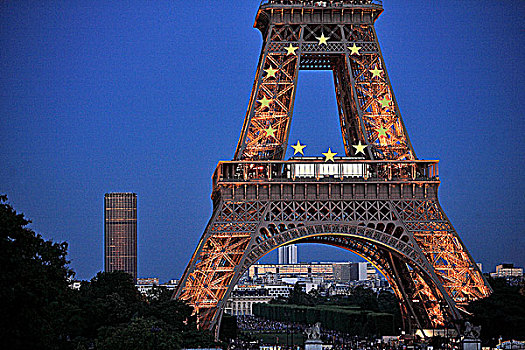 法国,巴黎,埃菲尔铁塔,欧盟,星,六月,十二月,2008年