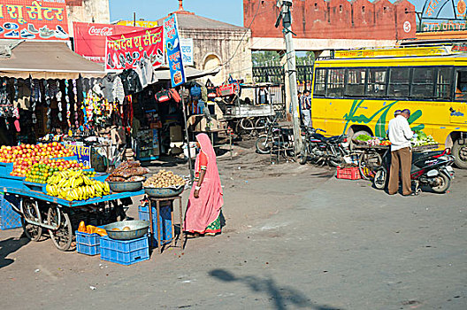 街景,拉贾斯坦邦,印度