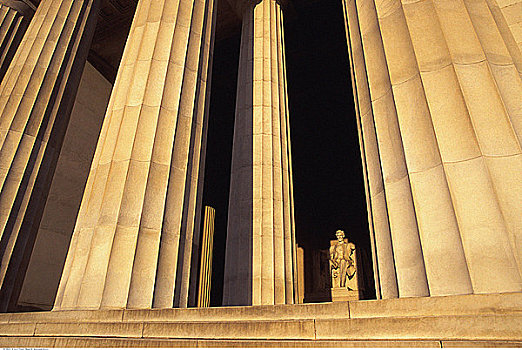 特写,柱子,林肯纪念馆,华盛顿,美国