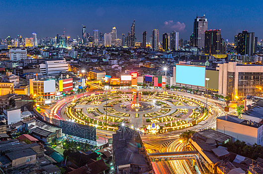 曼谷,市区,天际线