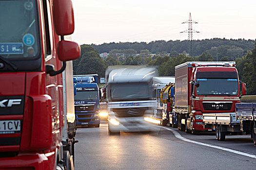 卡车,高速公路,车站,公路,莱茵兰普法尔茨州,德国,欧洲