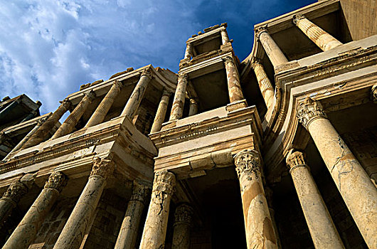 利比亚,地区,萨布拉塔,遗址,罗马,剧院,约会,背影,二世纪