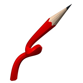 红色,扭曲,铅笔