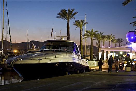 游艇,码头,伊比沙岛,巴利阿里群岛,西班牙