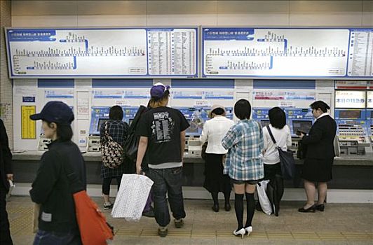 日本,东京,地铁,线条,车票,机器