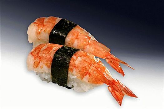 两个,蟹肉,握寿司,尾部