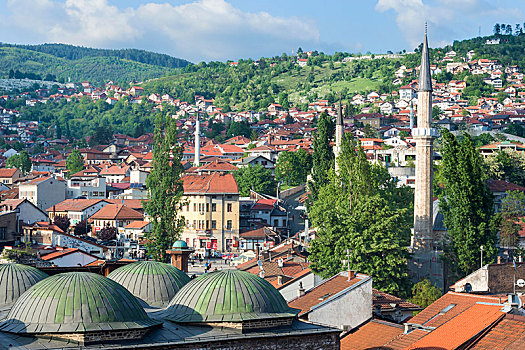 清真寺,穹顶,市场,萨拉热窝,波斯尼亚,黑塞哥维那,欧洲