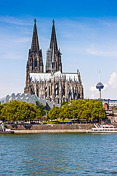 科隆大教堂,莱茵河,科隆,德国,欧洲