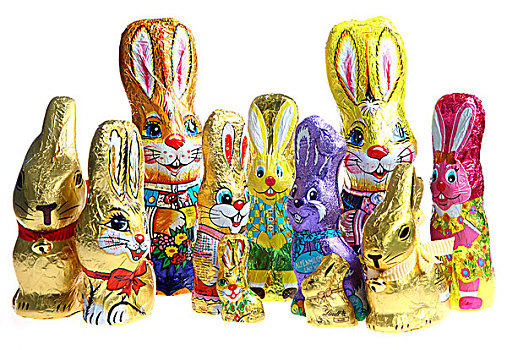 不同,种类,巧克力,复活节,兔子