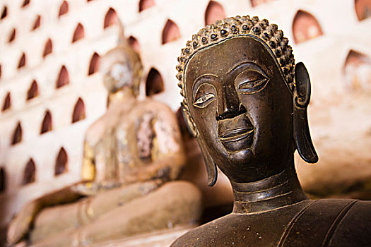 佛像,室内,施沙格庙,万象,老挝