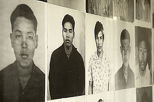 金边,照片,受害者,红色,高棉,种族屠杀,博物馆