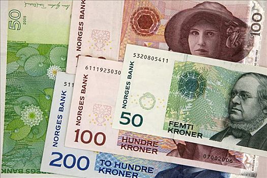 特写,挪威,货币,卑尔根,霍达兰