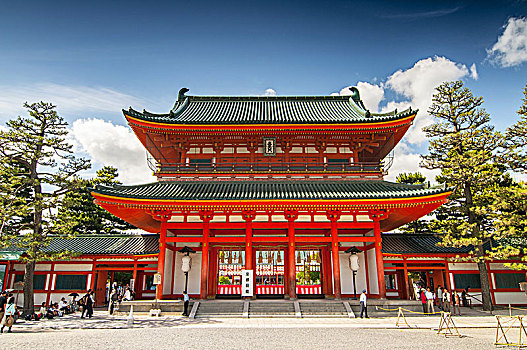 大门,平安神宫,京都,日本