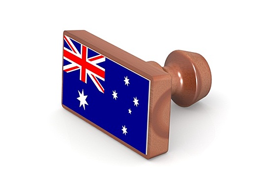 留白,木质,图章,澳大利亚,旗帜