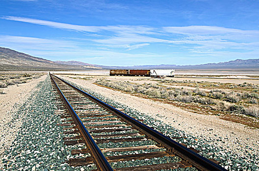 铁路,莫哈维沙漠,加利福尼亚,美国