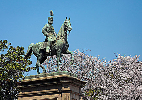 铜像,王子,上野公园,东京,日本,亚洲