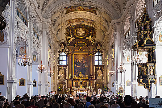 大量,大教堂,本尼特伯扬,上巴伐利亚,巴伐利亚,德国,欧洲
