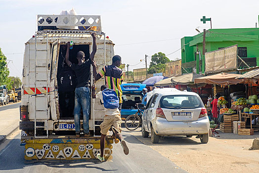 男人,跳跃,巴士,达喀尔,塞内加尔,非洲