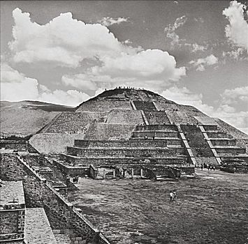 金字塔,月亮,特奥蒂瓦坎,墨西哥