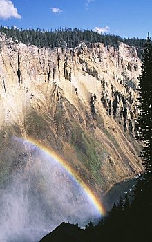 彩虹,上方,峡谷,大峡谷,黄石国家公园,怀俄明,美国