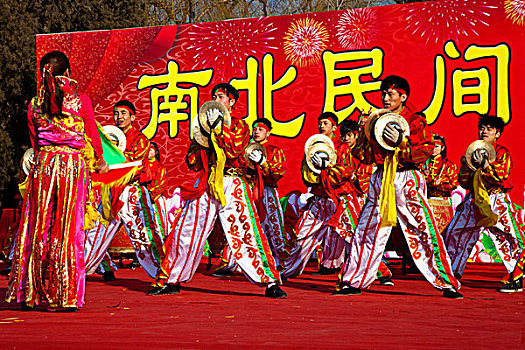 北京春节地坛锣鼓表演