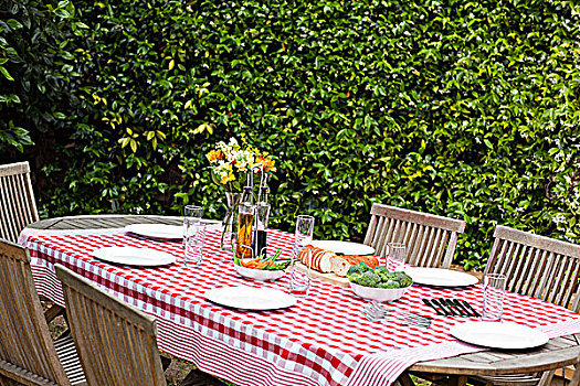 午餐,桌子,花园