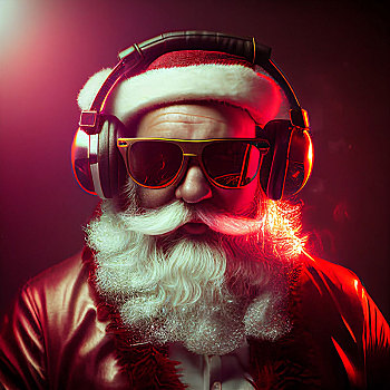 电音风格的圣诞老人