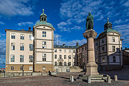 宫殿,雕塑,广场,骑士岛,斯德哥尔摩,瑞典