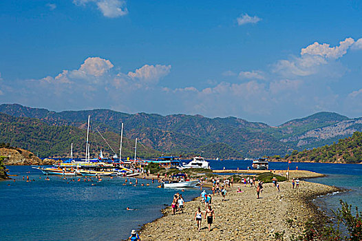 海滩,岛屿,旅游,费特希耶,土耳其,爱琴海,海岸