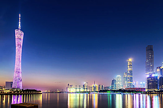 广东省广州城市建筑夜景