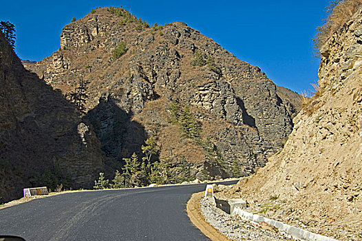 山,公路,不丹,十一月,2007年