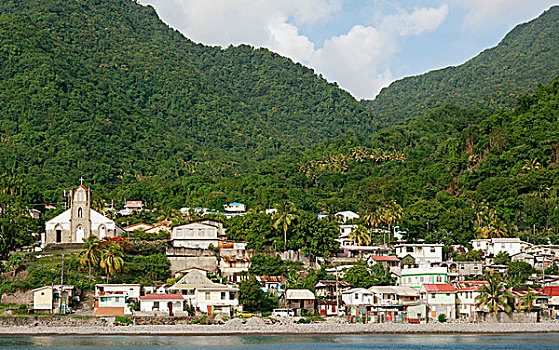 多米尼克,罗索,风景,彩色,乡村,南,草地,山