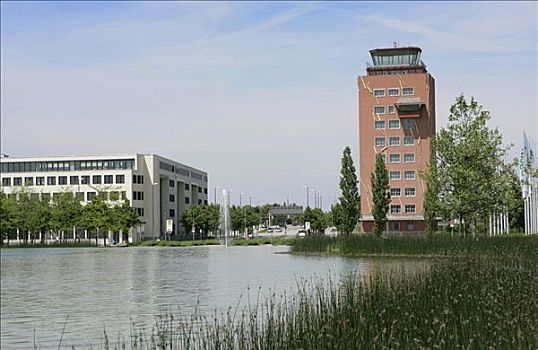 慕尼黑,五月,2005年,老,飞行,控制塔,国际机场