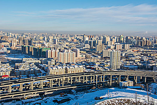 乌鲁木齐冬季城市风光