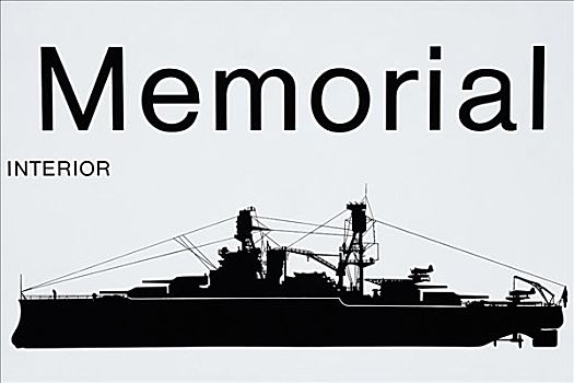 特写,信息牌,亚利桑那军舰纪念馆,珍珠港,檀香山,瓦胡岛,夏威夷,美国