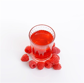 玻璃杯,树莓汁