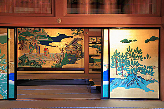 日本,熊本,城堡,宫殿,室内,涂绘