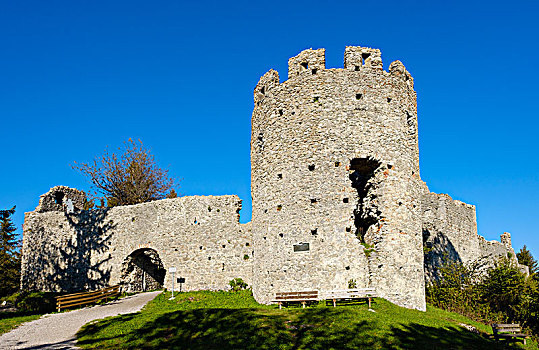城堡遗迹,靠近,斯瓦比亚,巴伐利亚,德国,欧洲
