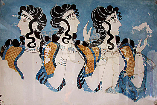 壁画,克诺索斯,考古,挖掘,场所,弥诺斯文明,宫殿,伊拉克利翁,克里特岛,希腊,欧洲