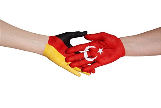 德国,土耳其人,握手