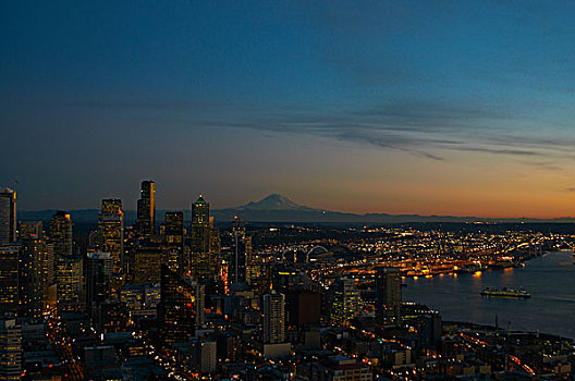 航拍,西雅图,城市天际线