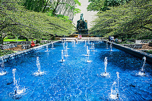 小,喷泉,市区,芝加哥,千禧公园,伊利诺斯,美国