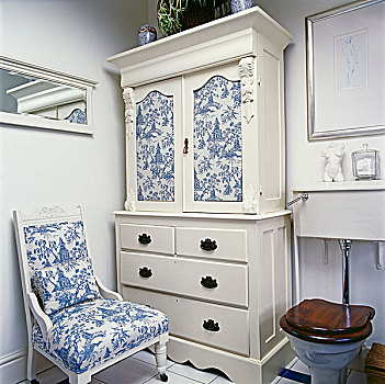 卫生间,白色,椅子,木质,柜子,绘画,银,高处