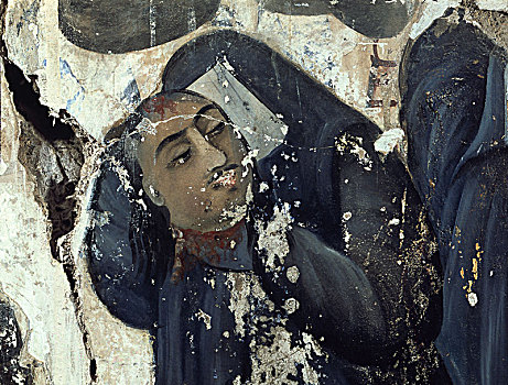 女人,薄纱,哭,丈夫,壁画,17世纪