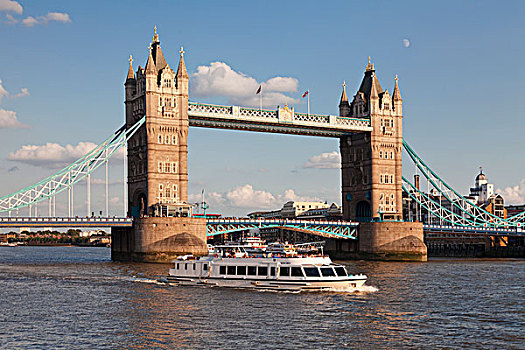 游船,塔桥,伦敦,英格兰,英国,欧洲